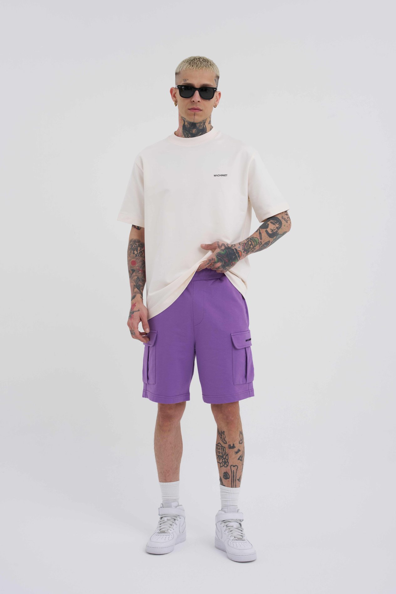 RELAXED KARGO CEPLİ BASIC ŞORT NEW PURPLE