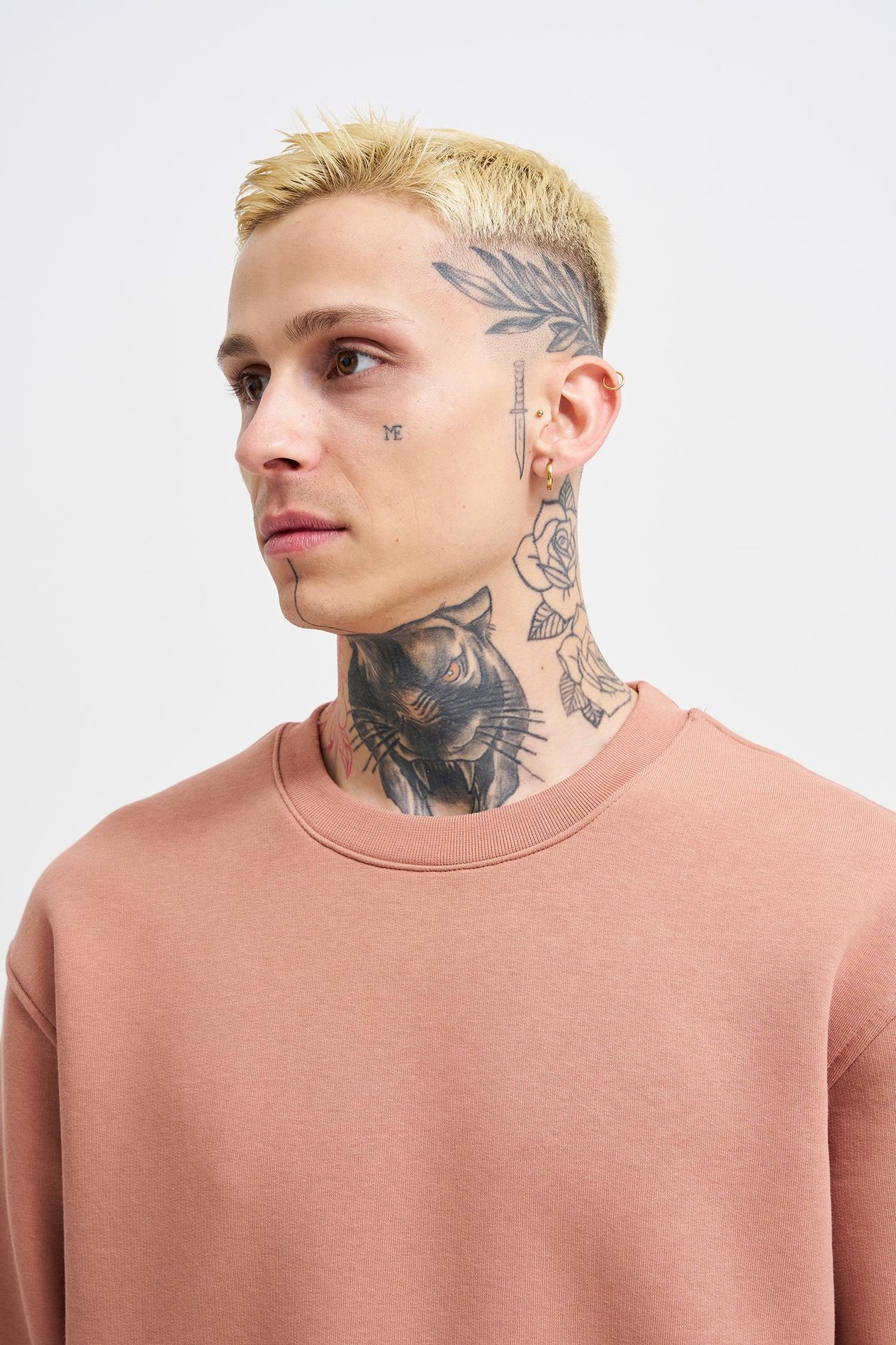 Relaxed Yırtmaçlı Bisiklet Yaka Basic Sweatshirt COPPER