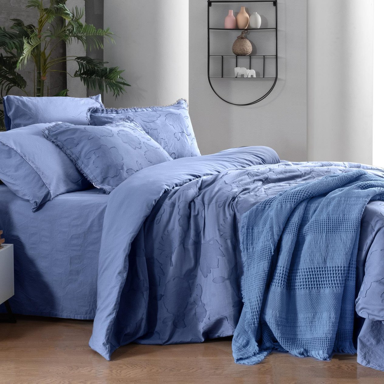 Sarev Prado Mavi King Size (Battal Boy) %100 Pamuk Mood Comfort Nevresim Takımı