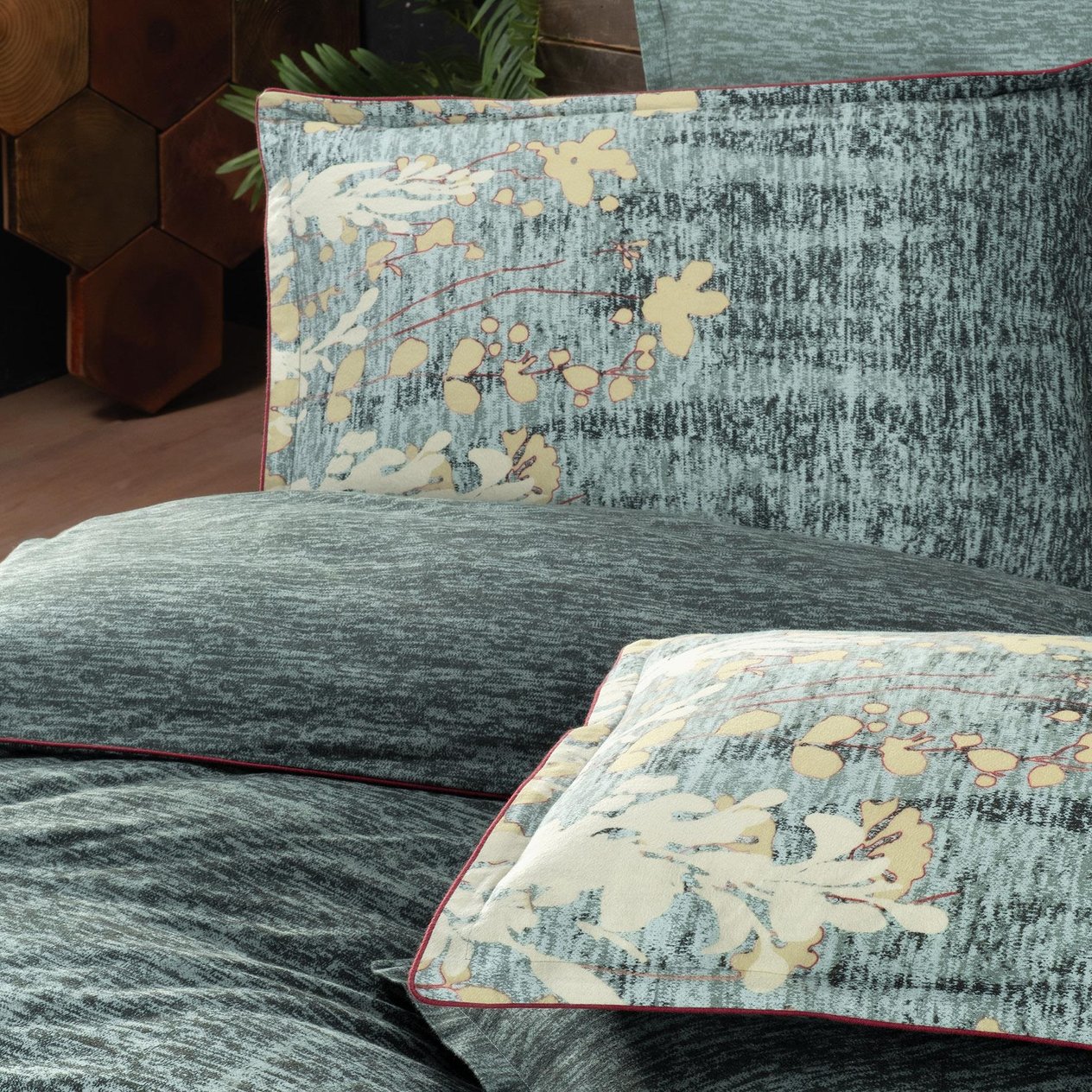 Birdie King Size (Battal Boy) %100 Pamuk Flanel (Pazen) Nevresim Takımı Yeşil