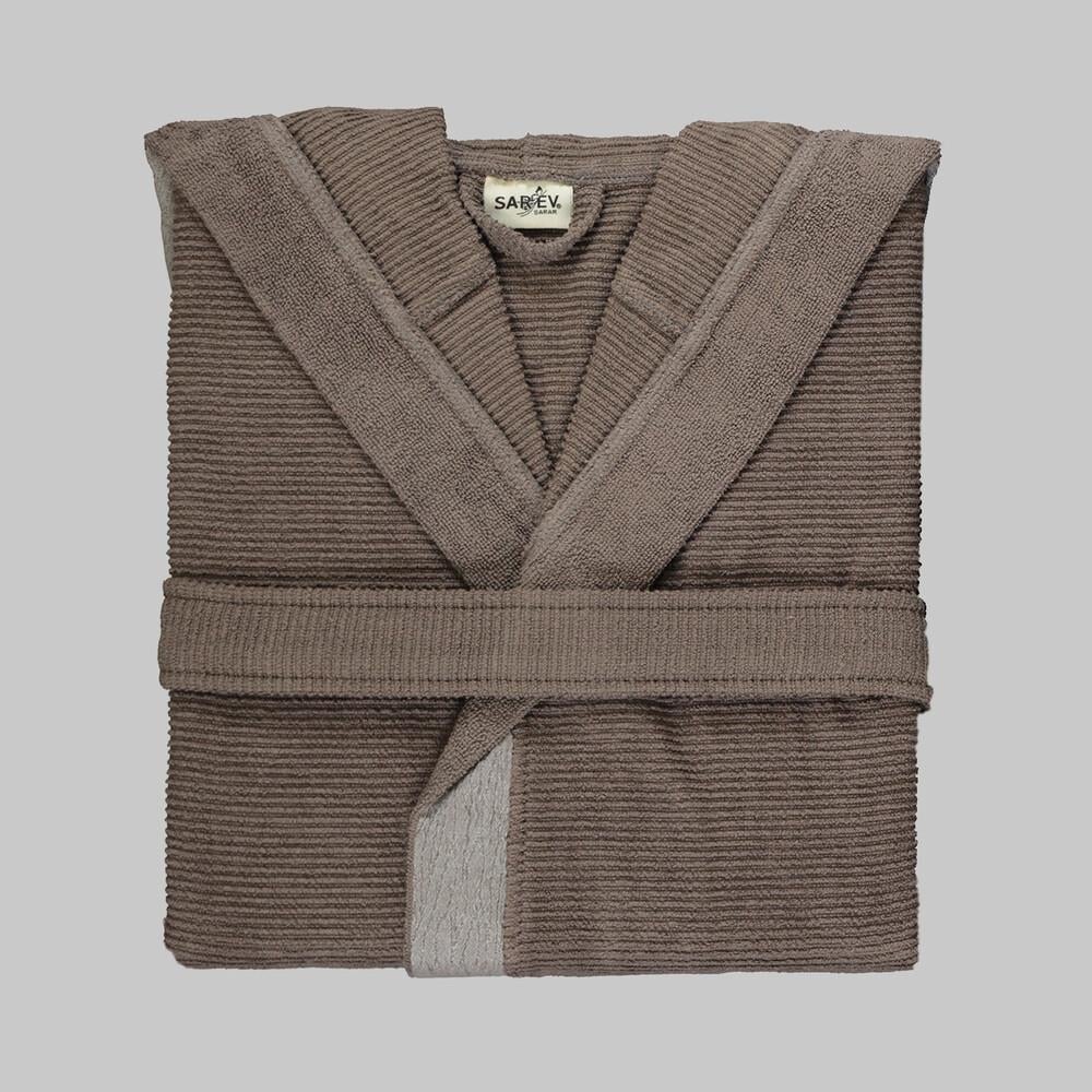 Sarev Street Koyu Gri %100 Pamuk Large Beden Bornoz