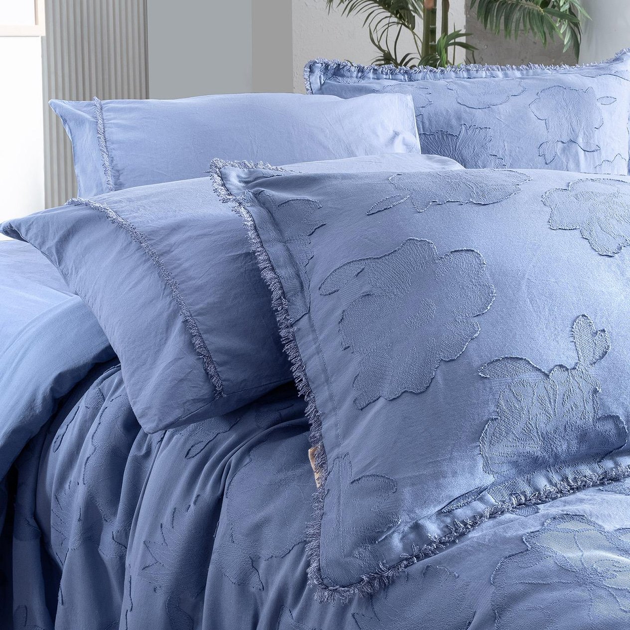 Sarev Prado Mavi King Size (Battal Boy) %100 Pamuk Mood Comfort Nevresim Takımı