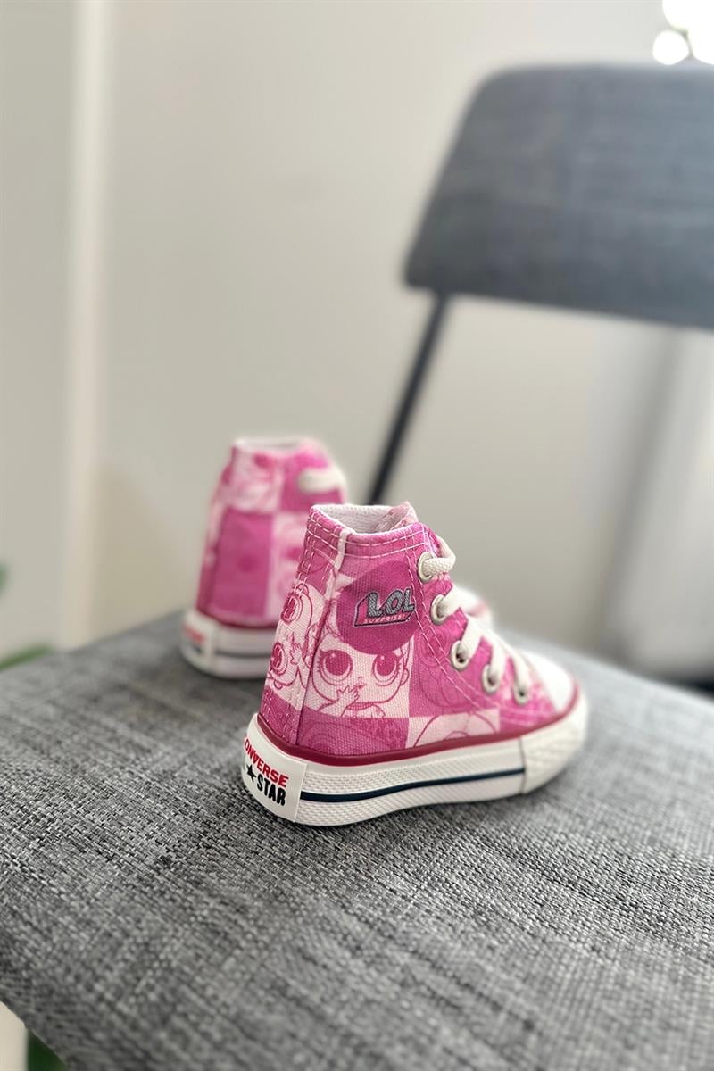 Lol Baskılı Çocuk Ayakkabı Pembe