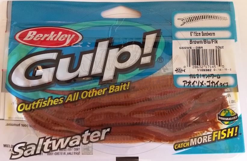 Berkley Gulp Nereis 6'' / 15 cm Sandworm (1109382) Kokulu Silikon Kurt Yem Brown Blu Flk