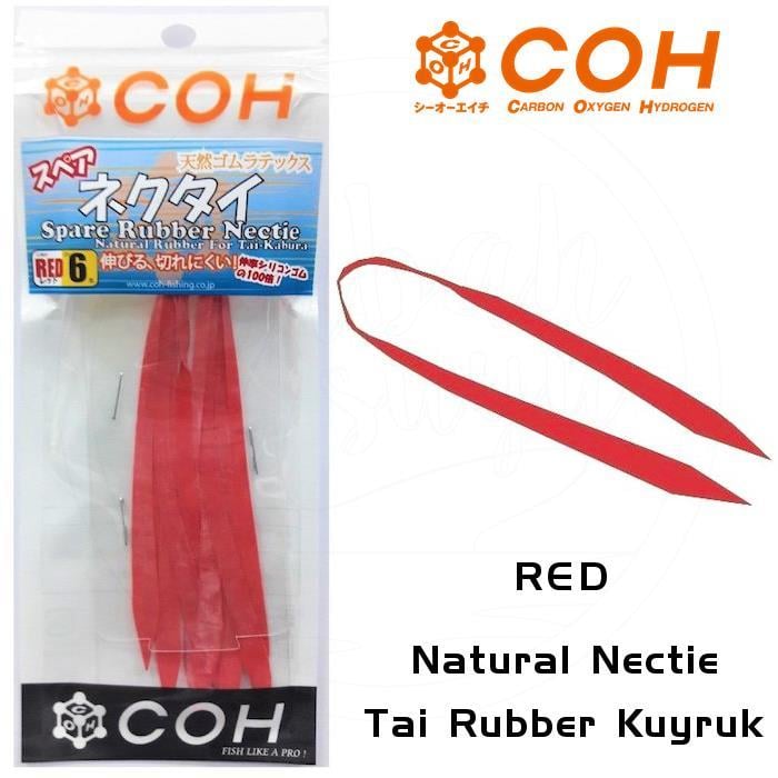 COH Natural Nectie Tai Rubber Kuyruk - Red