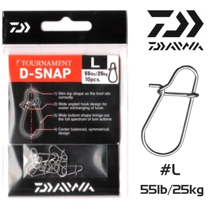 Daiwa Agrafes Tournament D-Snap Klips No:L 55lbs/25kg 10pcs