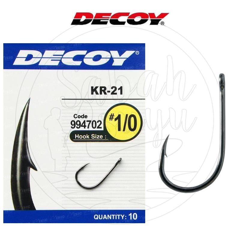 Decoy KR-21 Halkalı Olta İğnesi #1/0 Siyah Nikel
