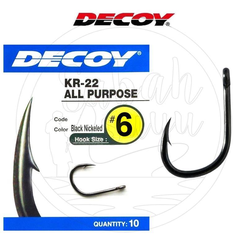 Decoy KR-22 Halkalı Olta İğnesi #6 Siyah Nikel