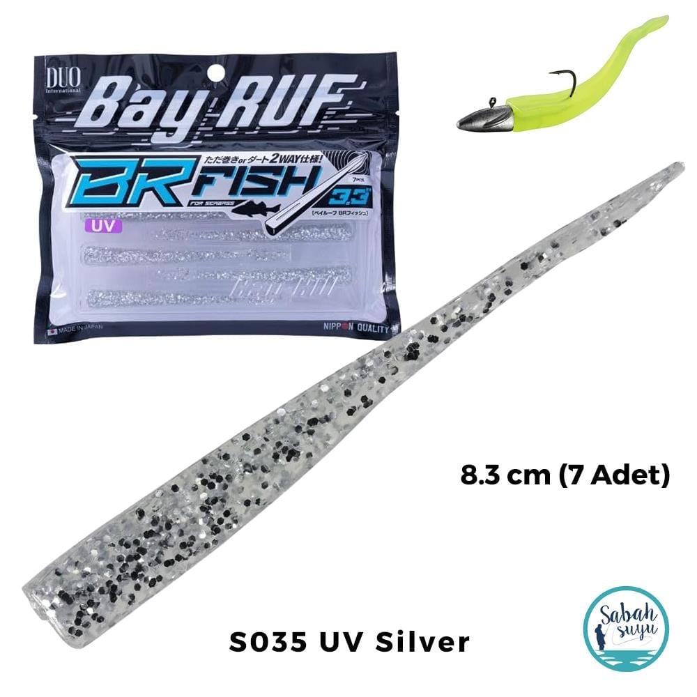 Duo Bay Ruf BR Fish 3.3 Silikon Kuyruk 8.3 cm S035 UV Silver (7 Adet)