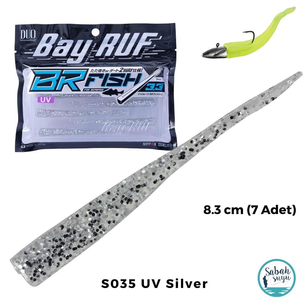 Duo Bay Ruf BR Fish 3.3 Silikon Kuyruk 8.3 cm S035 UV Silver (7 Adet)