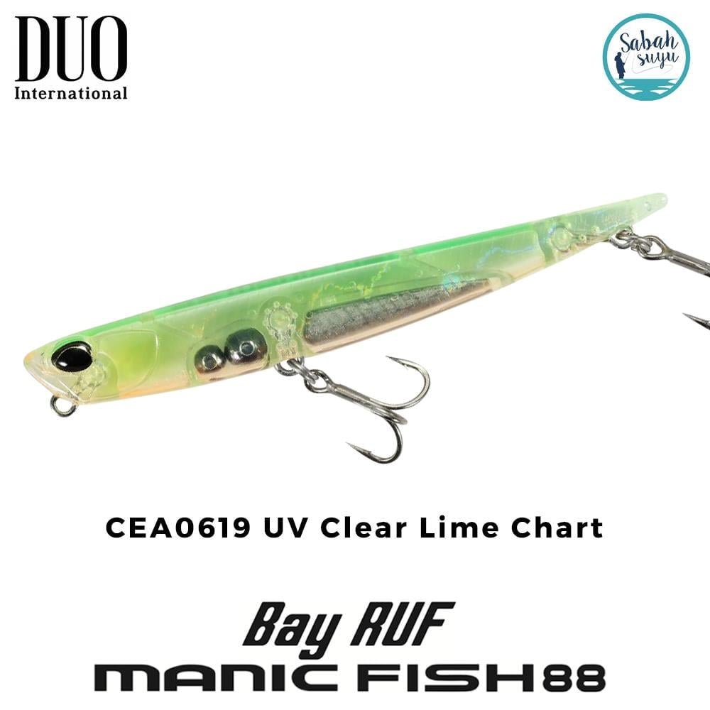 Duo Bay Ruf Manic Fish 88 CEA0619 UV Clear Lime Chart