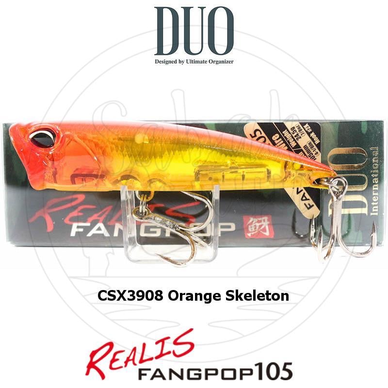 Duo Realis Fang Pop 105 Popper Sahte Yem CSX3908 Orange Skeleton