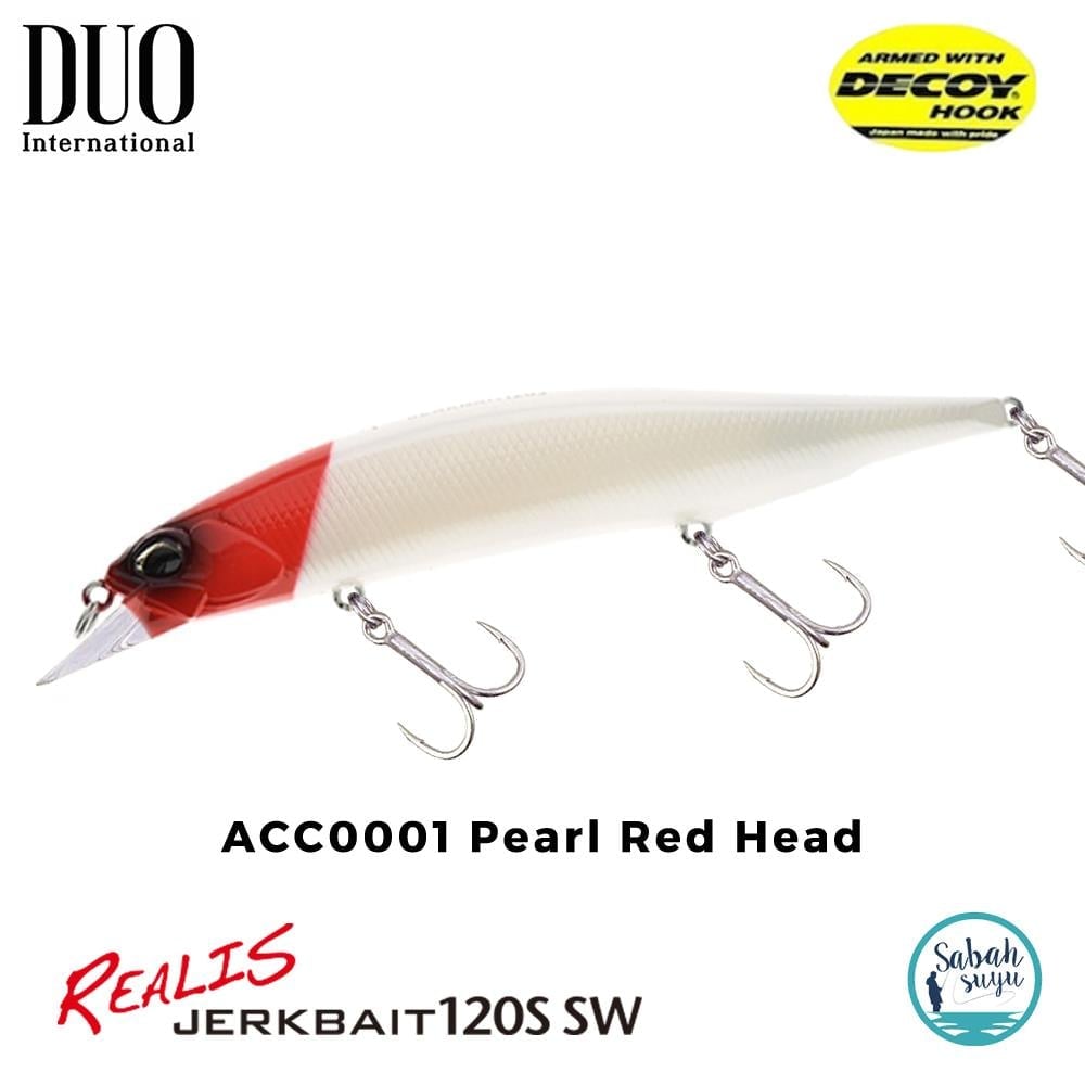 Duo Realis Jerkbait 120S SW ACC0001 Pearl Red Head