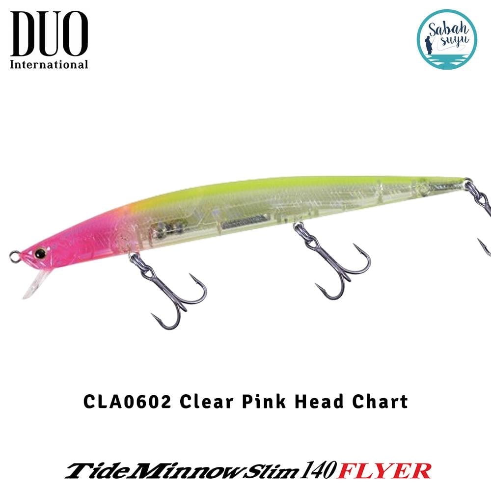 Duo Tide Minnow Slim 140 FLYER CLA0602 Clear Pink Head Chart