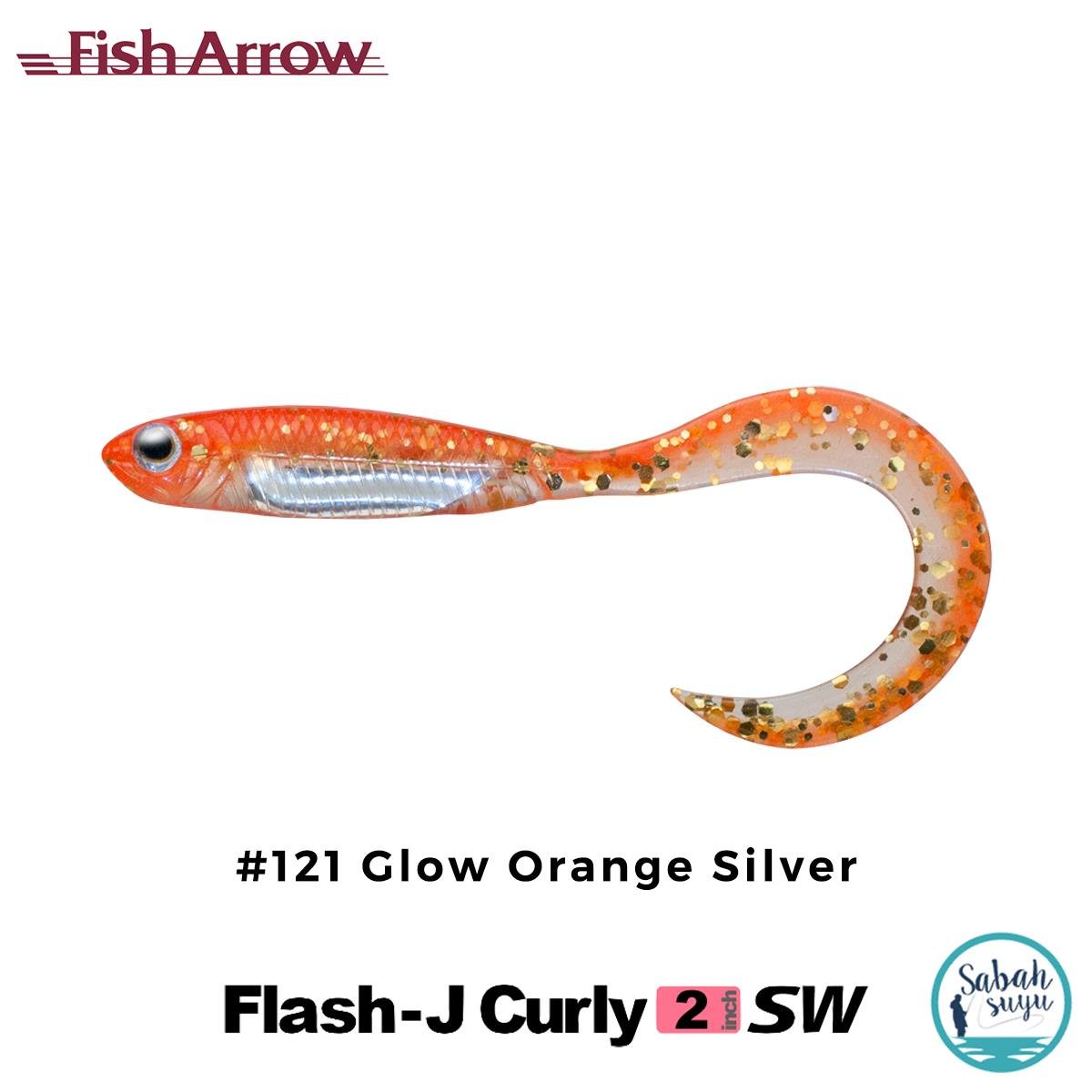 Fish Arrow Flash J Curly 5cm SW #121 Glow Orange Silver Silikon Balık (5 Adet)