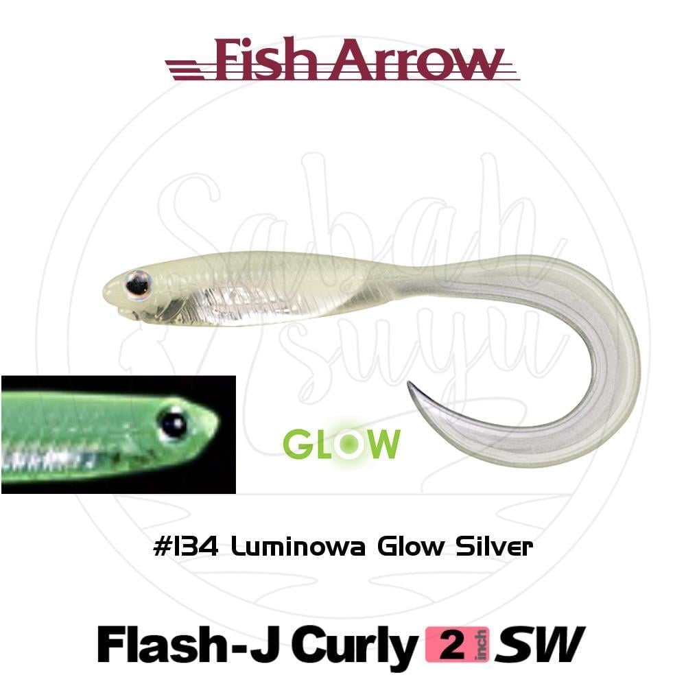 Fish Arrow Flash J Curly 5cm SW #134 Luminova Glow Silver Silikon Balık (5 Adet)