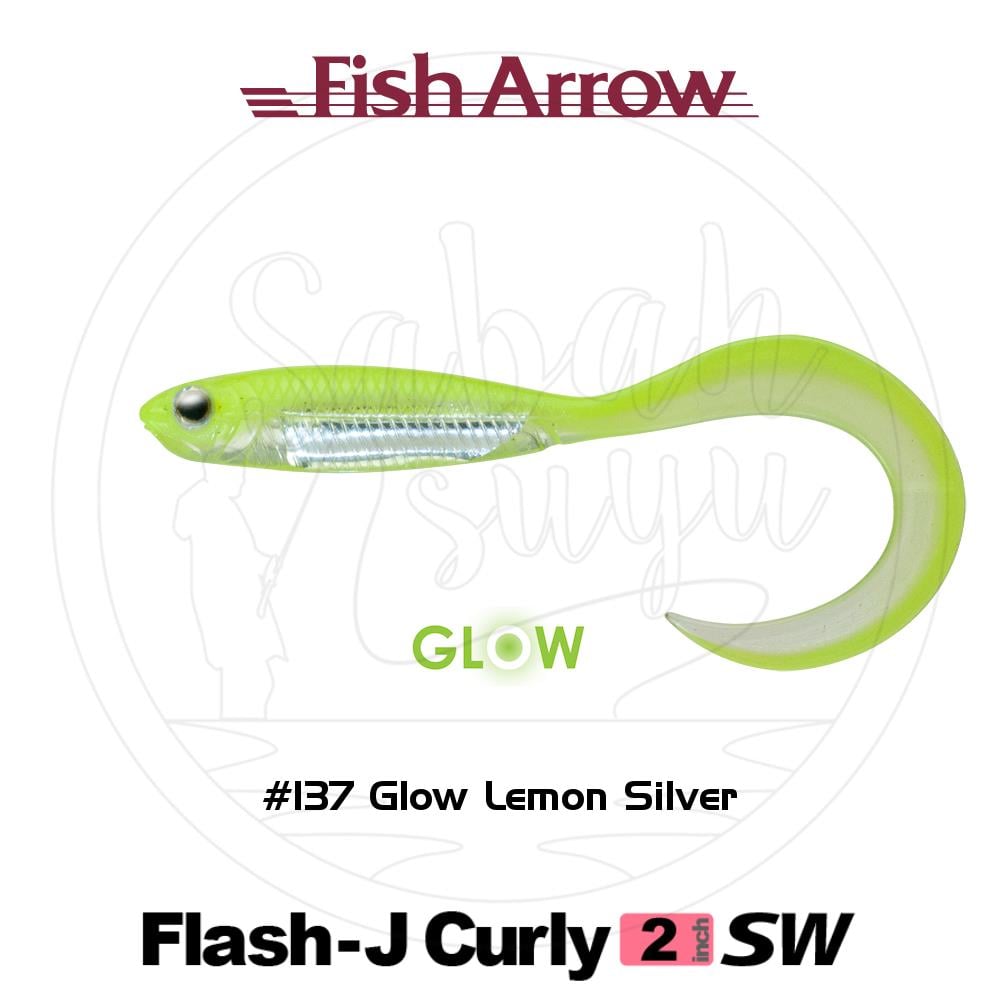 Fish Arrow Flash J Curly 5cm SW #137 Glow Lemon Silver Silikon Balık (5 Adet)
