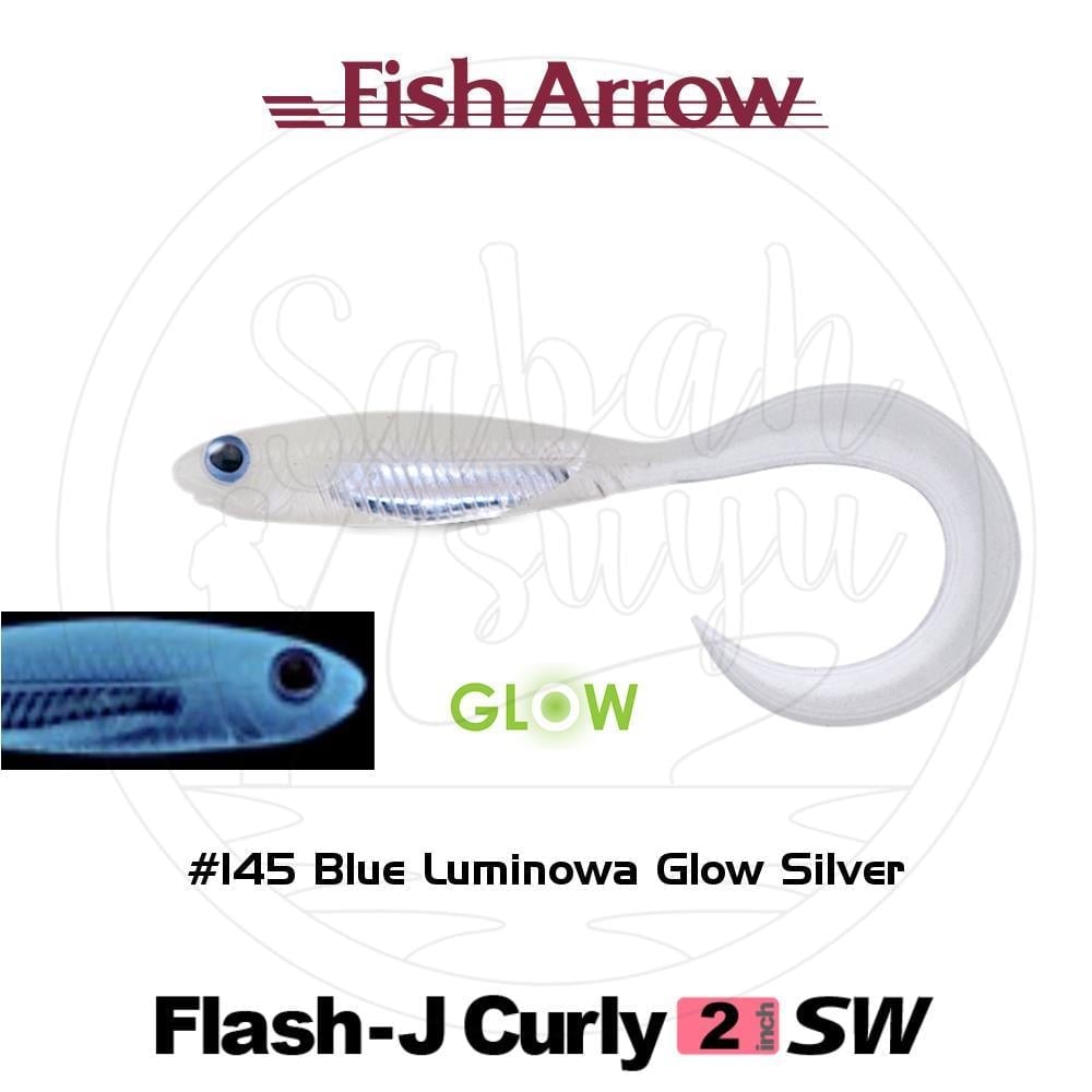 Fish Arrow Flash J Curly 5cm SW #145 Blue Luminova Glow Silver Silikon Balık (5 Adet)