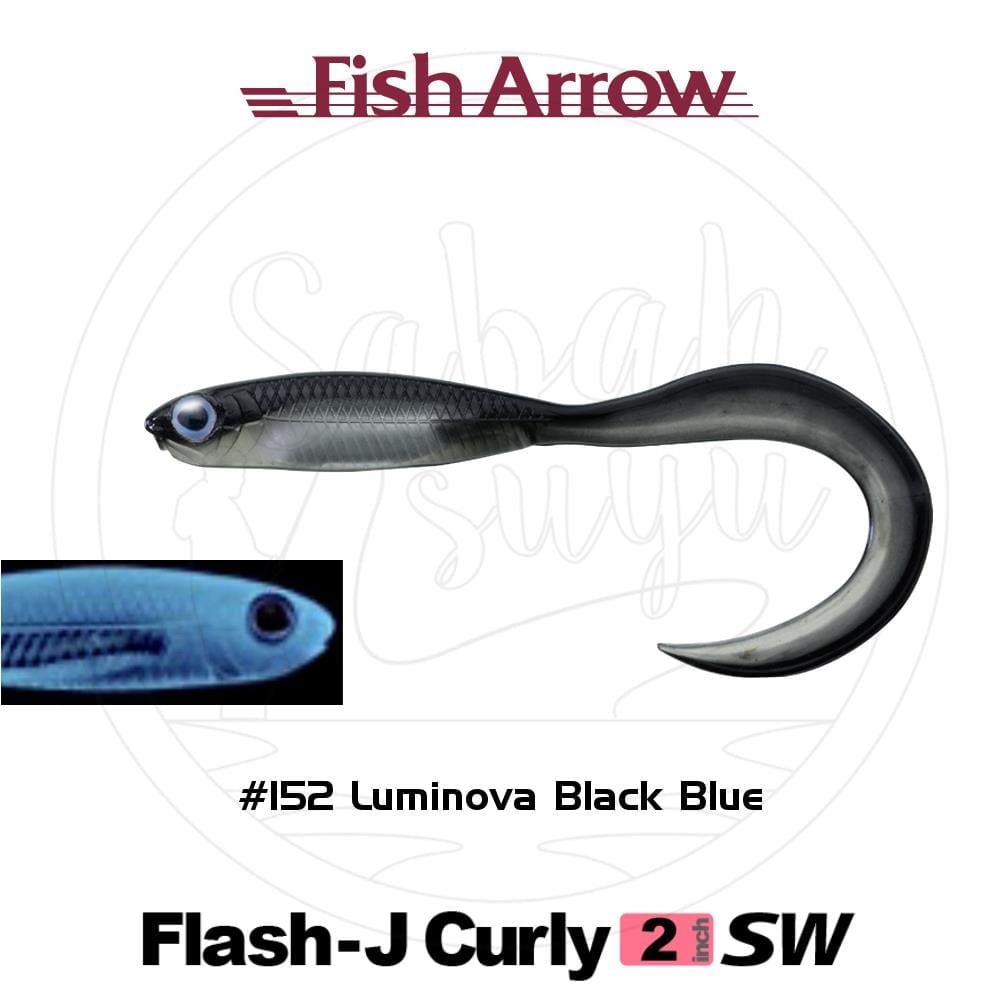Fish Arrow Flash J Curly 5cm SW #152 Luminova Black Blue Silikon Balık (5 Adet)