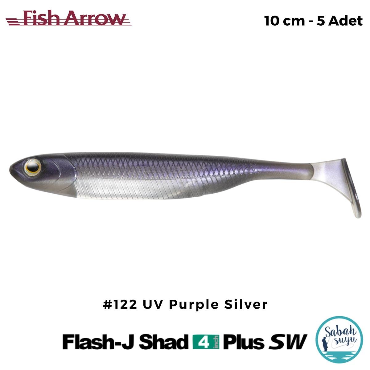 Fish Arrow Flash J Shad Plus SW 10cm (4'') #122 UV Purple Silver Silikon Balık (5 Adet)