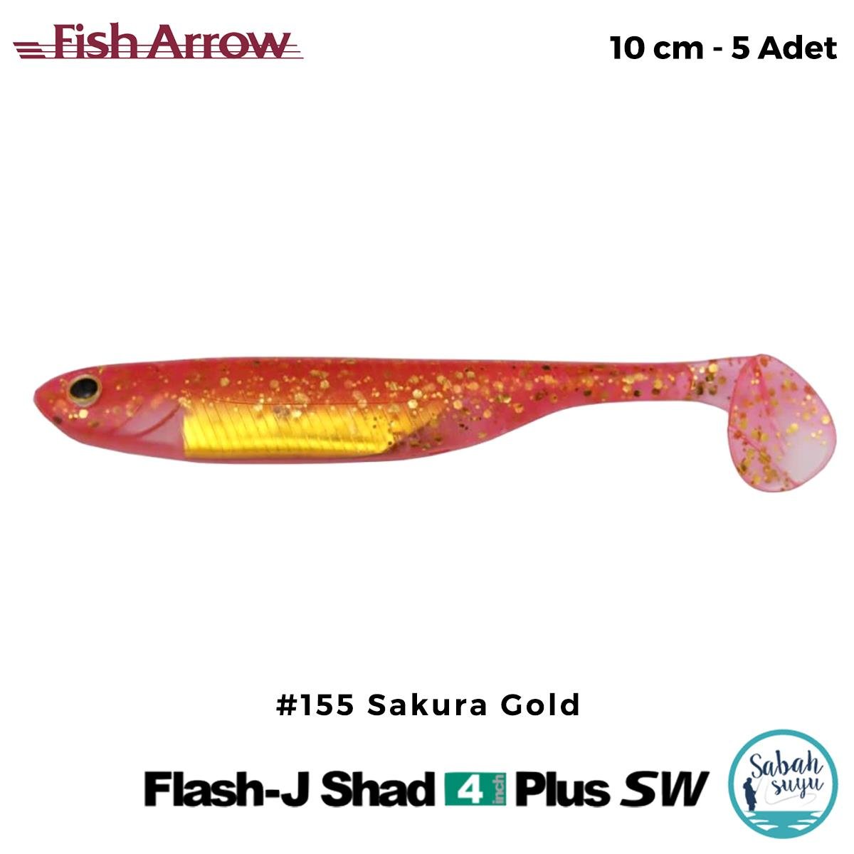 Fish Arrow Flash J Shad Plus SW 10cm (4'') #155 Sakura Gold Silikon Balık (5 Adet)