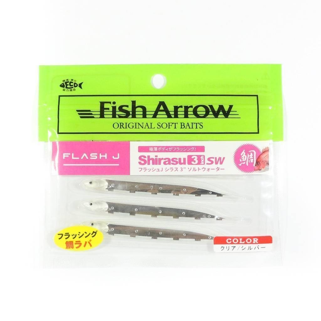 Fish Arrow Flash J Shirasu 7.5cm SW #110 Clear Silver Sahte Balık