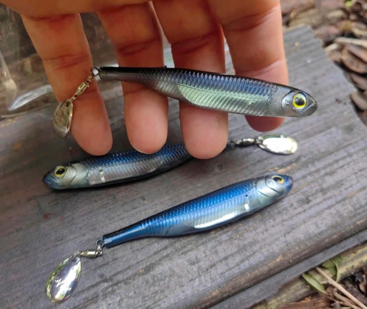 Fish Arrow Flash J Spin Elastomer 10cm (4'') #04 Blue Shad Silver Silikon Balık (3 Adet)