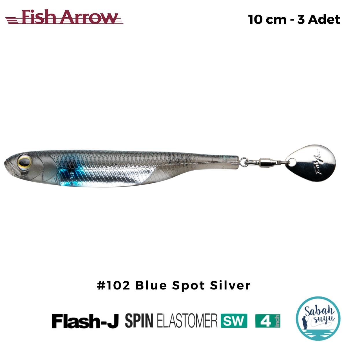 Fish Arrow Flash J Spin Elastomer SW 10cm (4'') #102 Blue Spot Silver Silikon Balık (3 Adet)