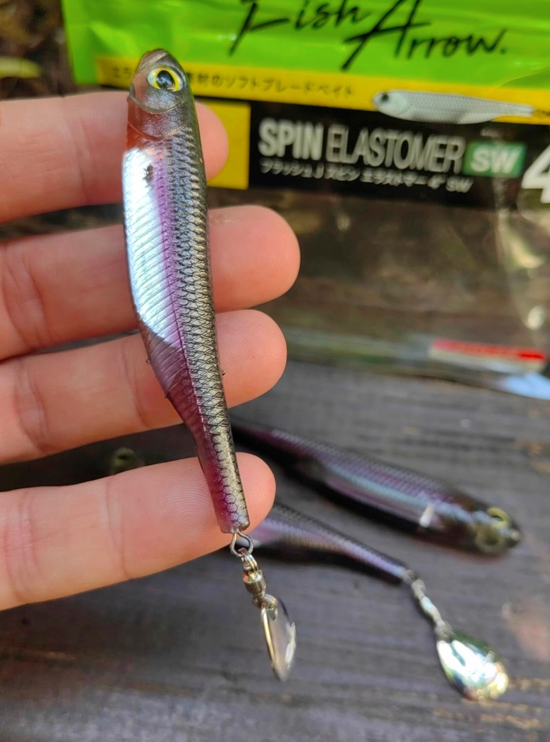 Fish Arrow Flash J Spin Elastomer SW 10cm (4'') #104 Anchovy Silver Silikon Balık (3 Adet)
