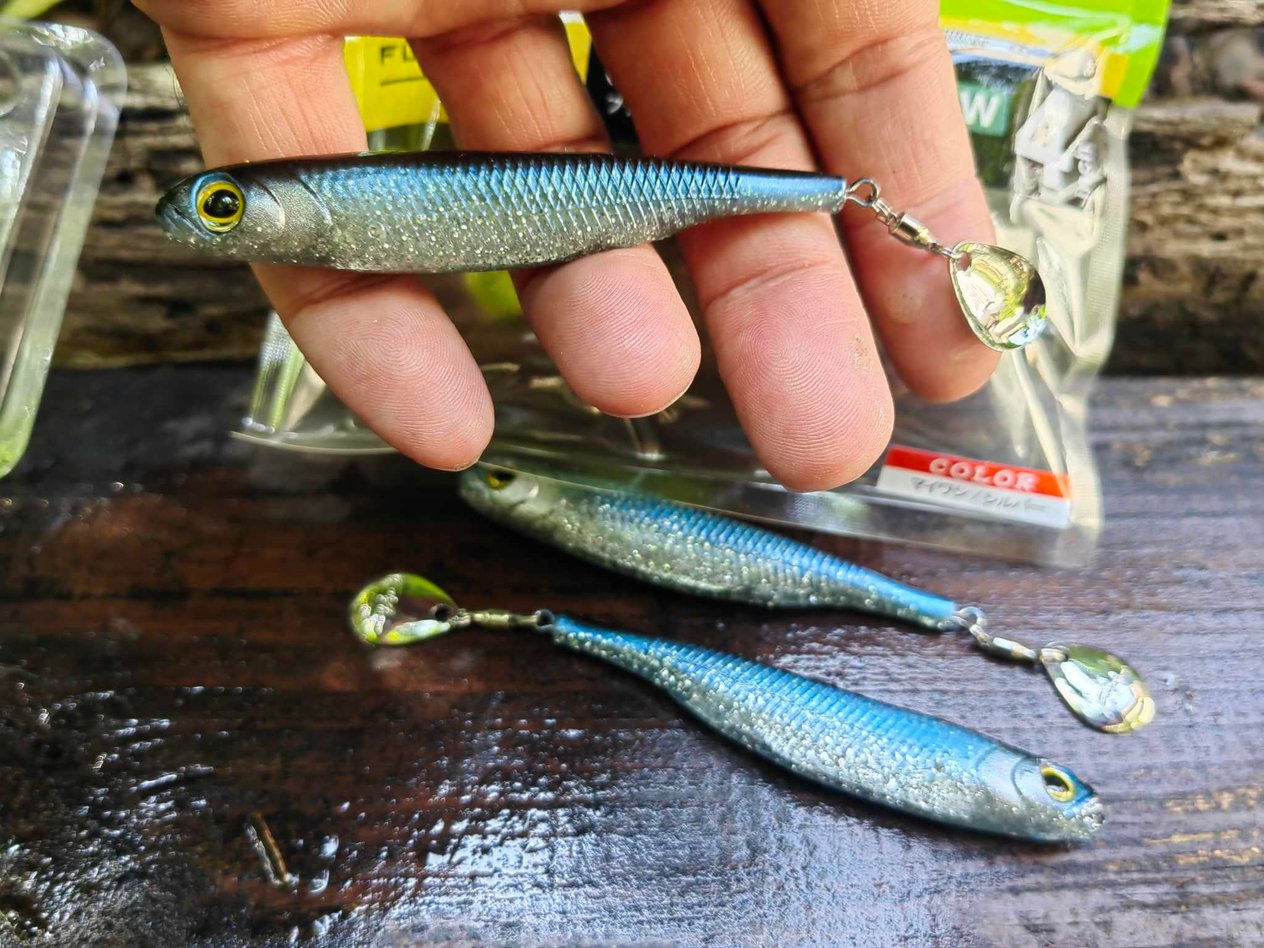 Fish Arrow Flash J Spin Elastomer SW 10cm (4'') #101 Sardine Silver Silikon Balık (3 Adet)