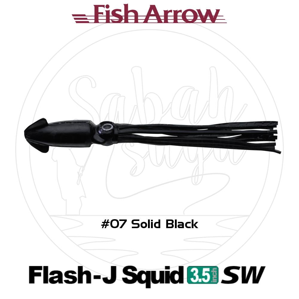 Fish Arrow Flash J Squid 9cm SW #07 Solid Black Silikon Kalamar (5 Adet)