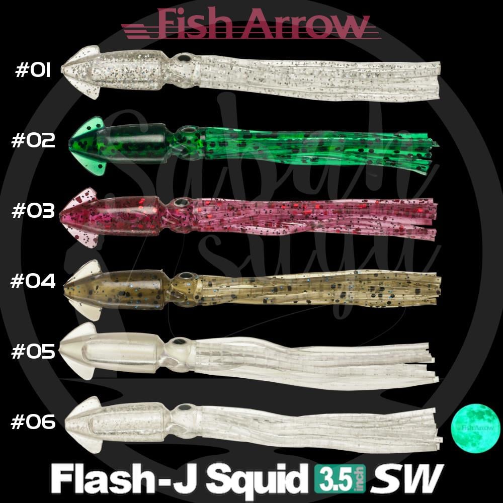 Fish Arrow Flash J Squid 9cm SW #07 Solid Black Silikon Kalamar (5 Adet)