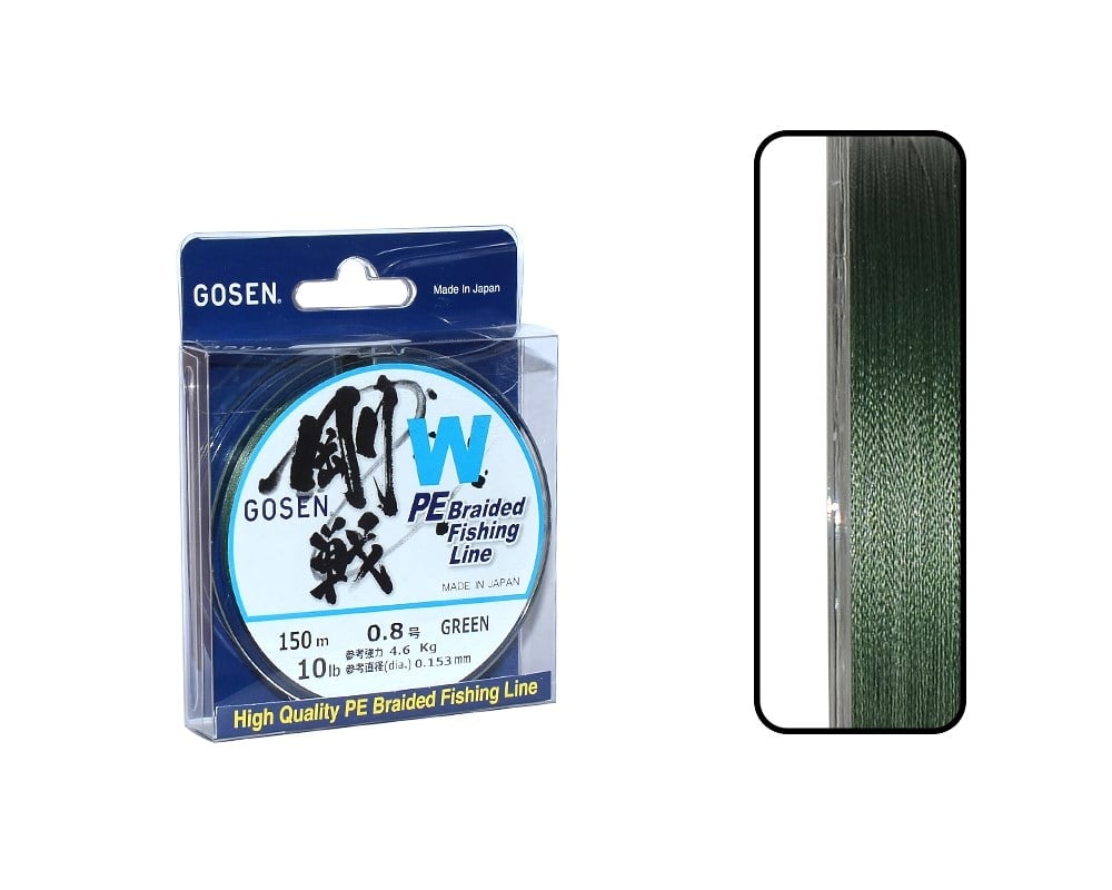 Gosen W4 İp Misina 150m Yeşil PE 0.8 0.15mm 10lb/4.6kg
