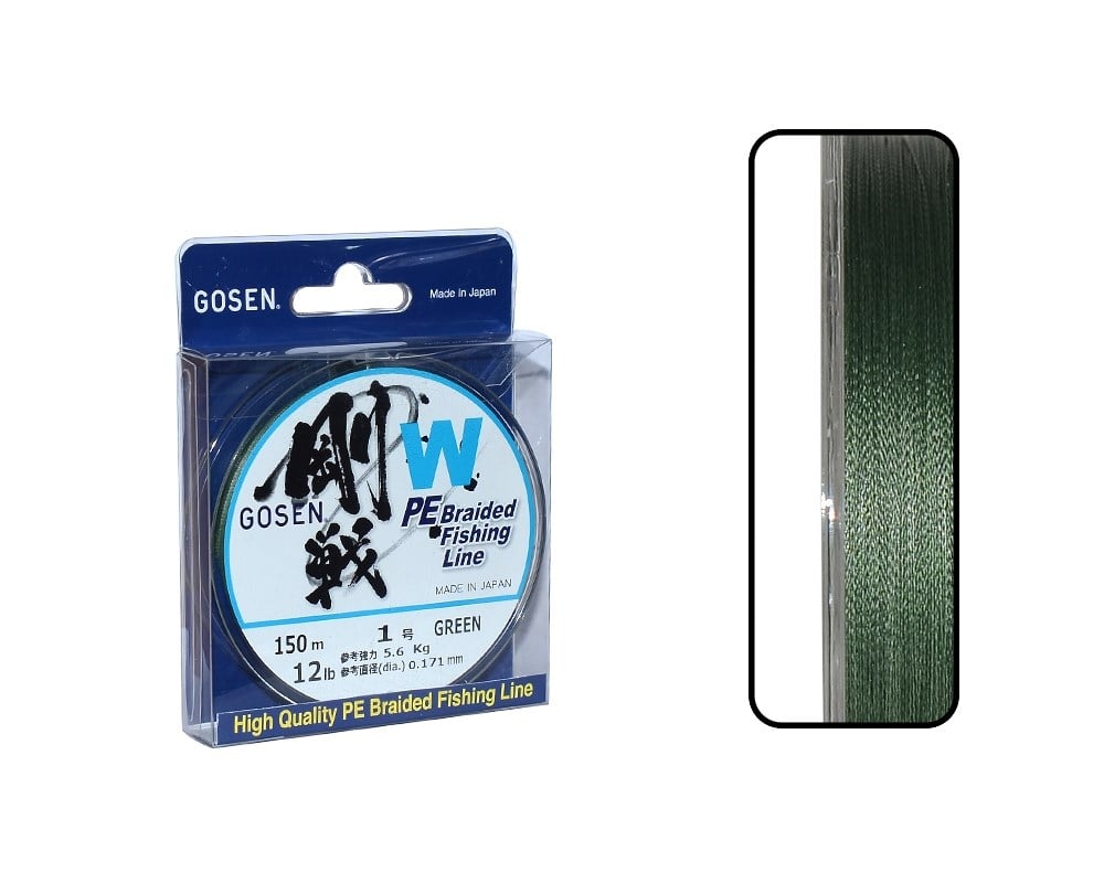 Gosen W4 İp Misina 150m Yeşil PE 1.0 0.17mm 12lb/5.6kg