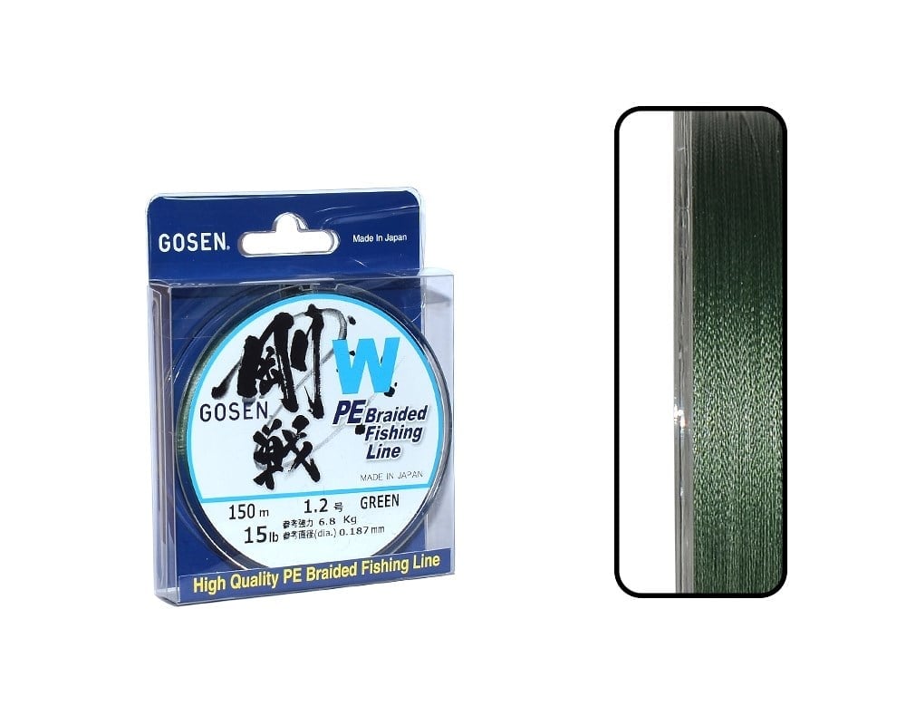 Gosen W4 İp Misina 150m Yeşil PE 1.2 0.19mm 15lb/6.8kg