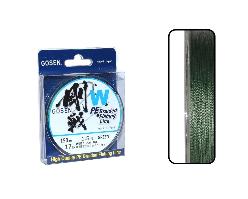 Gosen W4 İp Misina 150m Yeşil PE 1.5 0.21mm 17lb/7.8kg