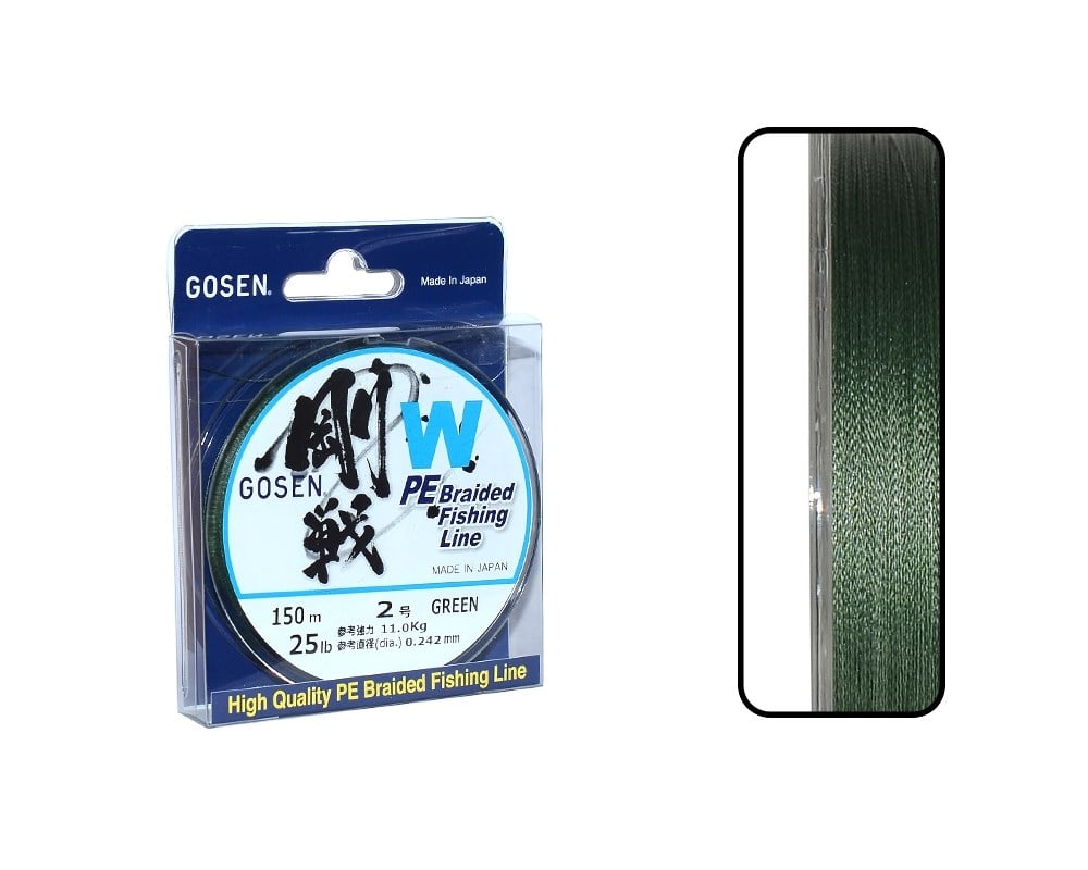 Gosen W4 İp Misina 150m Yeşil PE 2.0 0.24mm 25lb/11kg