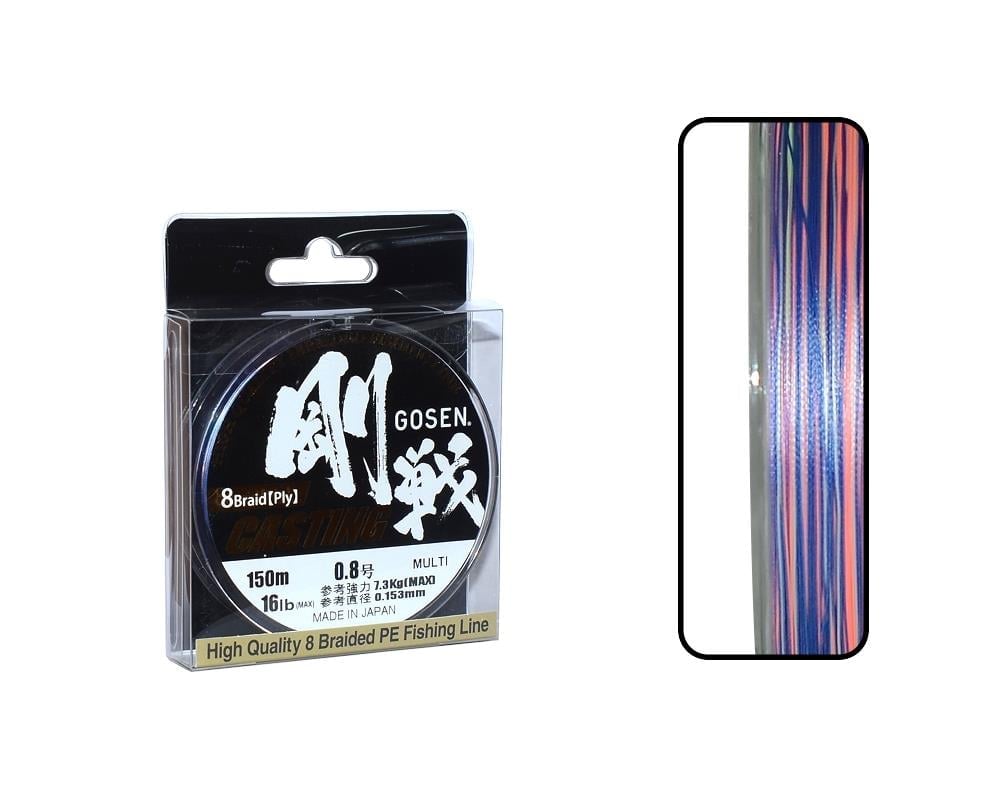 Gosen W8 Cast İp Misina 150m Multi PE 0.8 0.15mm 16lb/7.3kg