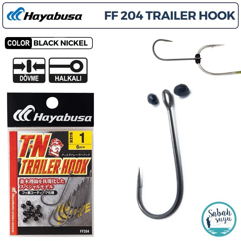 Hayabusa FF 204 T.N Trailer Delikli Tekli İğne Teflon Siyah #1 (6 Adet)