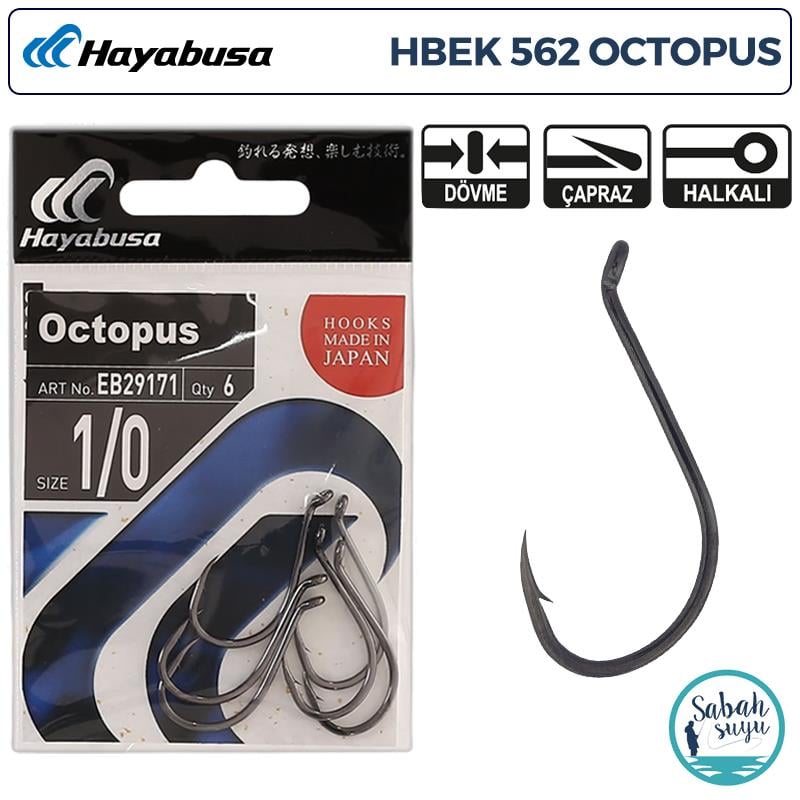 Hayabusa HBEK 562 Octopus Delikli İğne Siyah #1/0 (6 Adet)