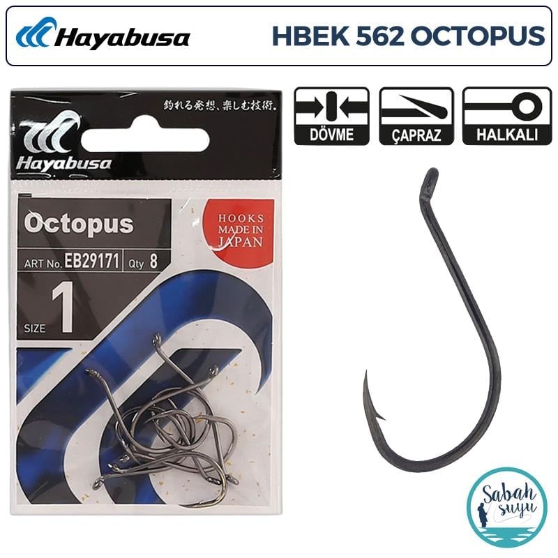 Hayabusa HBEK 562 Octopus Delikli İğne Siyah #1 (8 Adet)