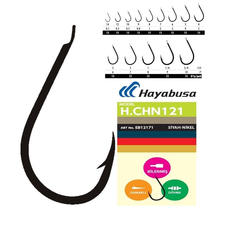 Hayabusa HCHN 121 Kısa Pala Chinu İğne Siyah #5