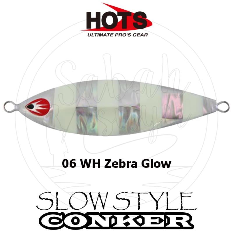 Hots Slow Style Conker Jig 180 gr 06 WH Zebra Glow