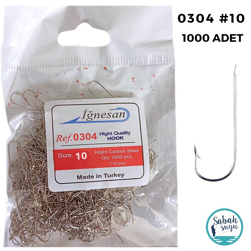İğnesan 0304 Düz Çapari İğnesi #10 Nikel (1000 Adet)