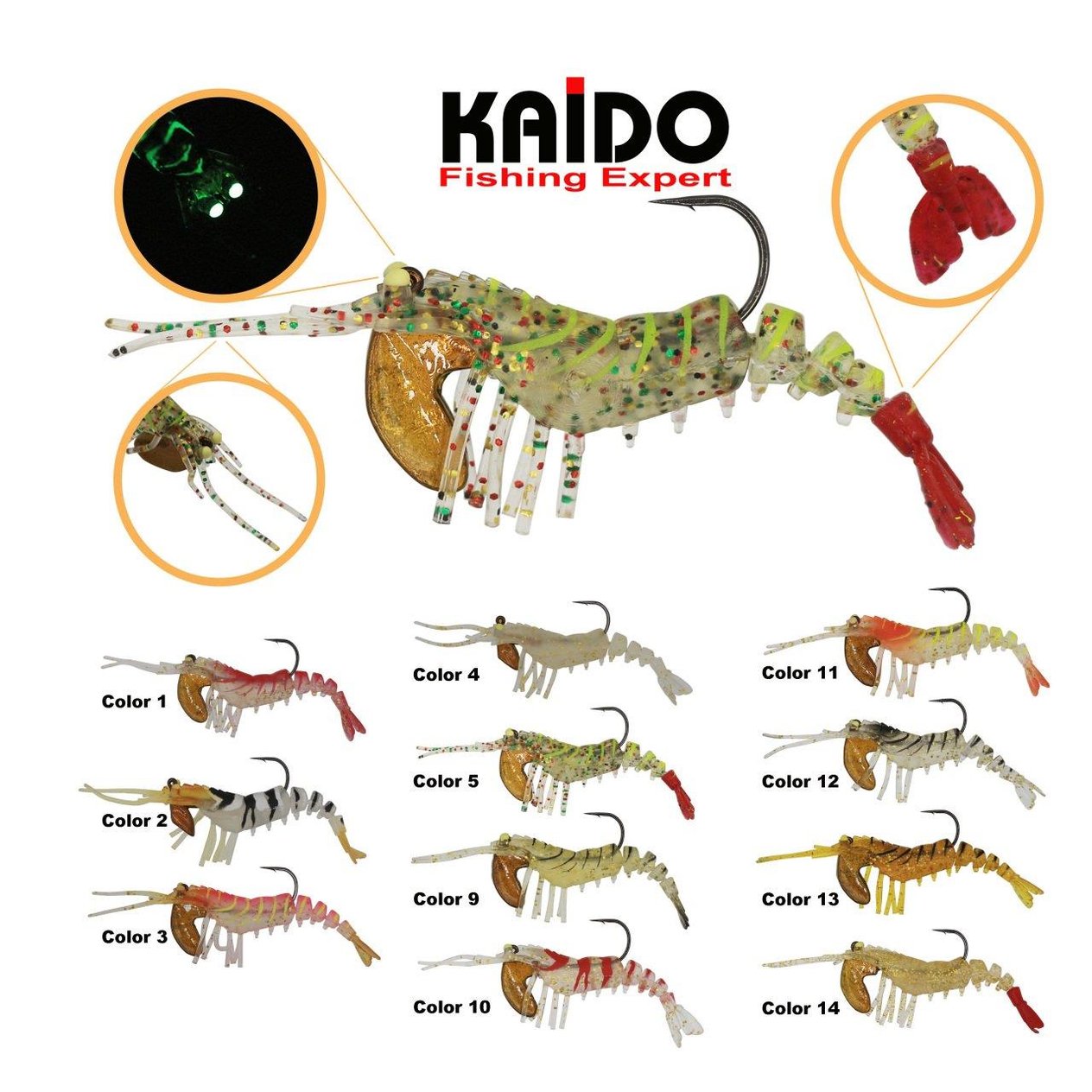 Kaido LC70S Shrimp Bait Karides 70mm 7.4gr # 10