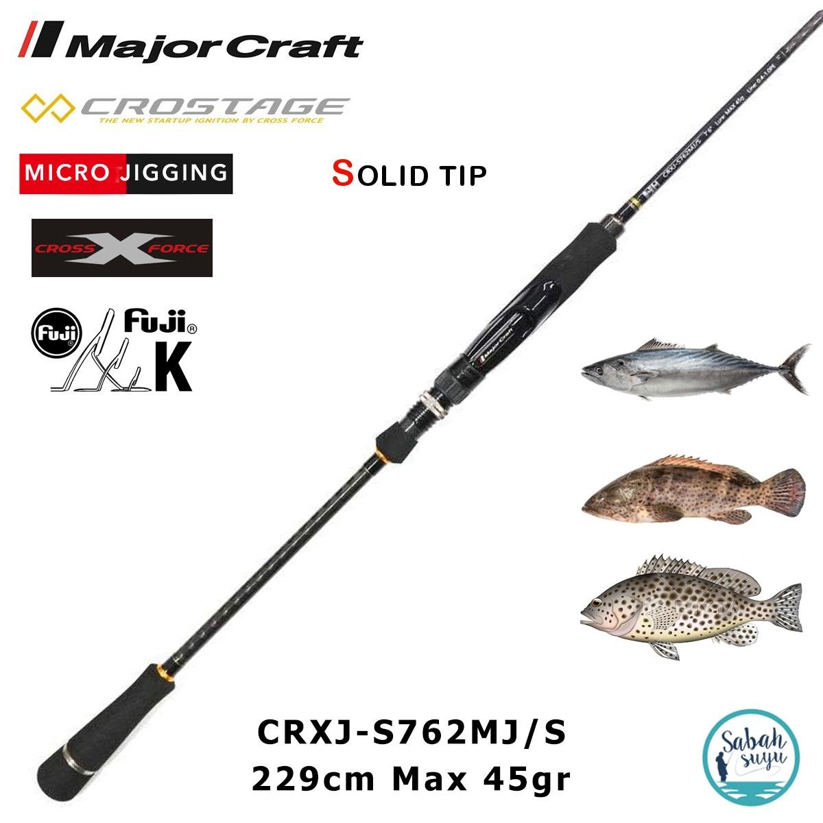 Major Craft Crostage CRXJ-S762MJ/S Solid 229cm Max 45gr (2P) Offshore Micro Jigging Kamış