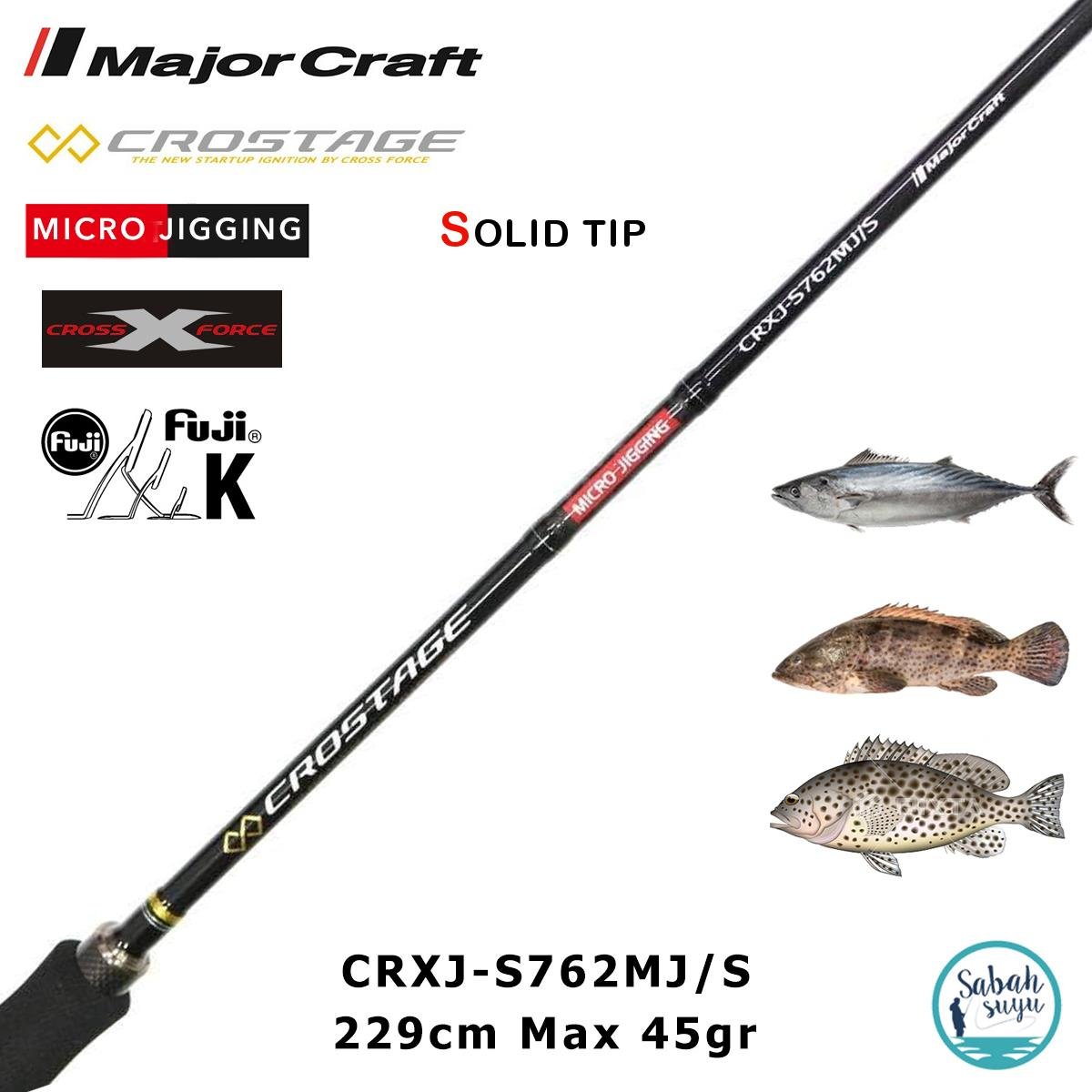 Major Craft Crostage CRXJ-S762MJ/S Solid 229cm Max 45gr (2P) Offshore Micro Jigging Kamış