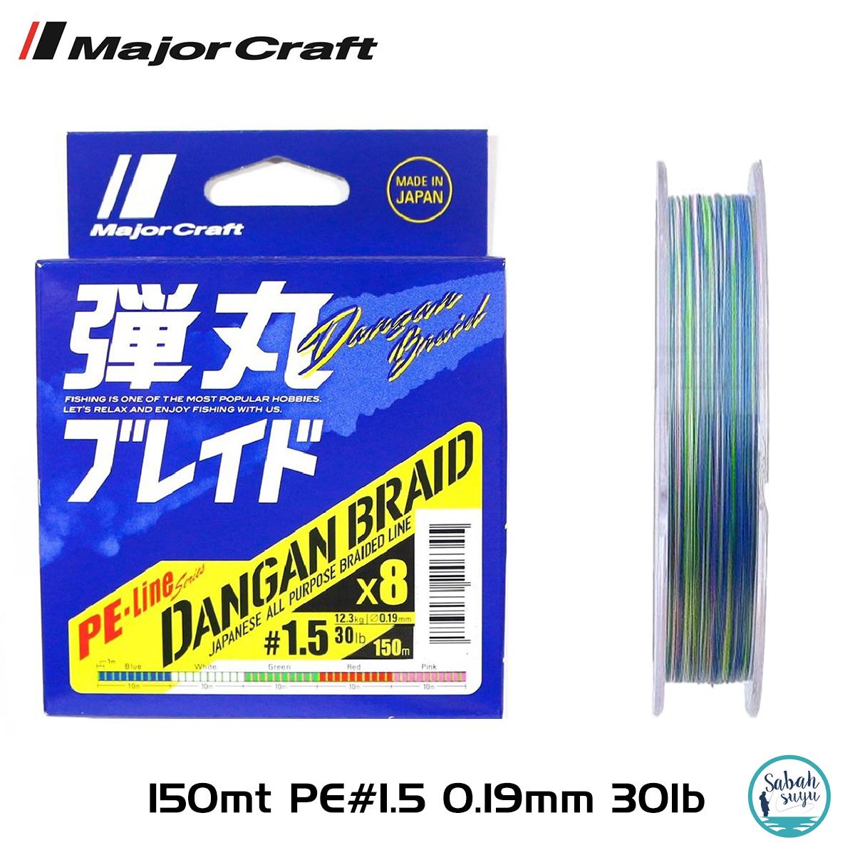 Major Craft Dangan Braid 8X İp Misina PE 1.5 0.19mm 30lb/12.3kg 150mt Multi