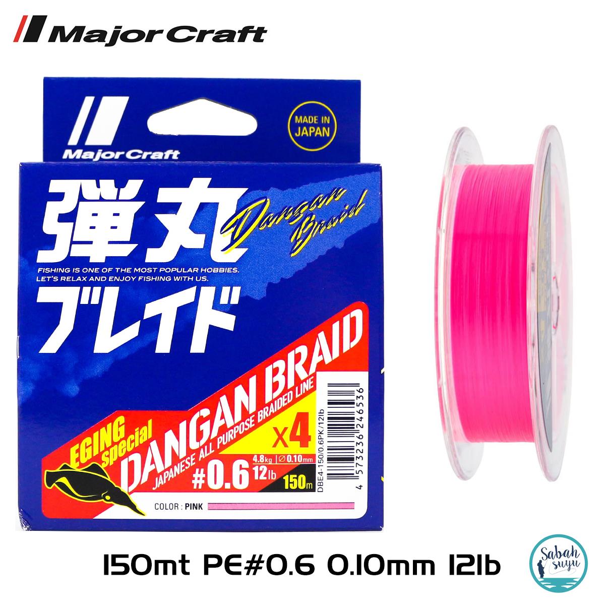 Major Craft Dangan Braid EGI 4X İp Misina PE 0.6 0.10mm 12lb/4.8kg 150mt Pembe