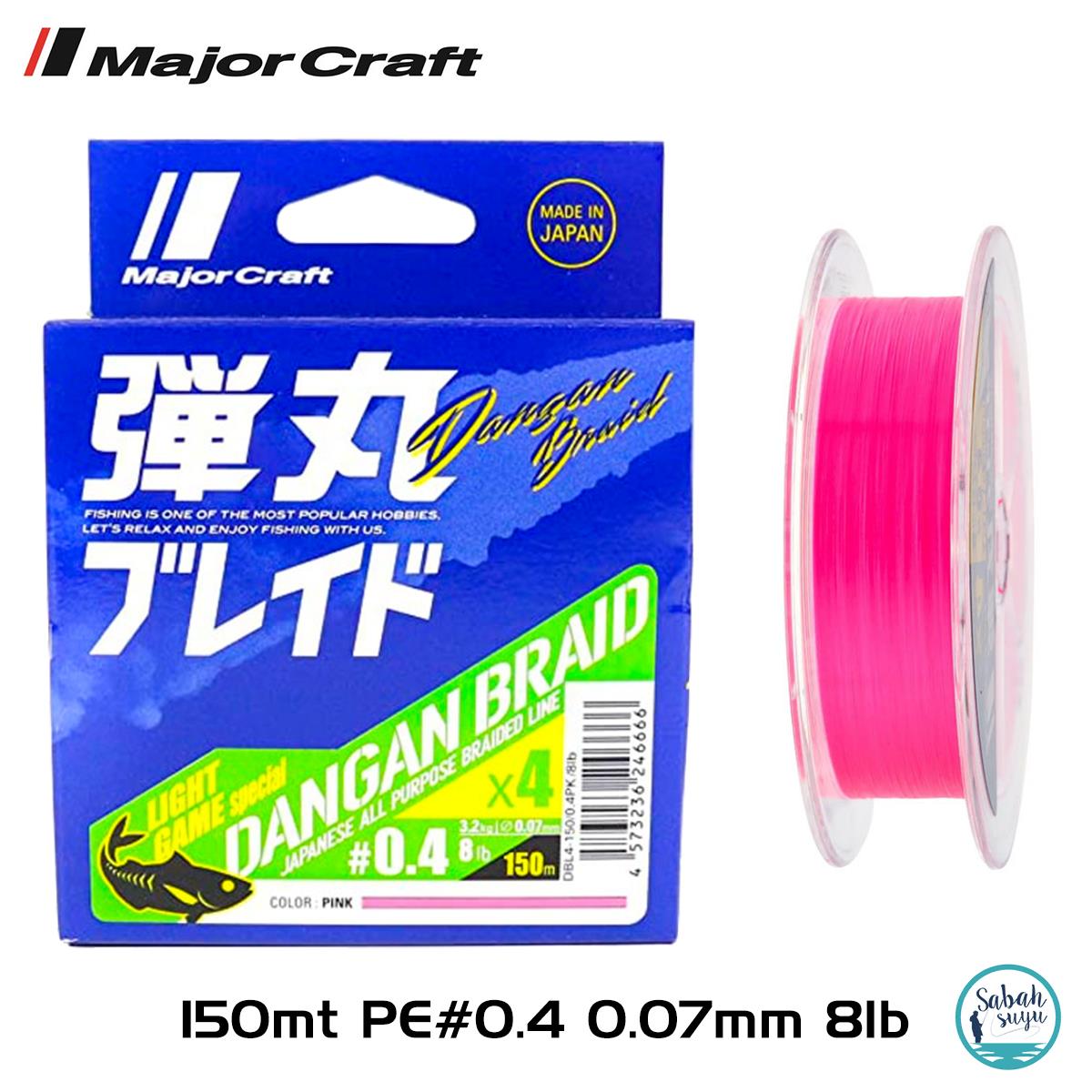 Major Craft Dangan Braid LGS 4X İp Misina PE 0.4 0.07mm 8lb/3.2kg 150mt Pembe